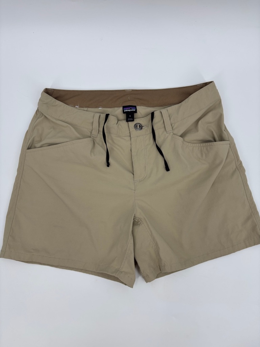 Patagonia Women’s Tan Flat-Front Drawcord Shorts